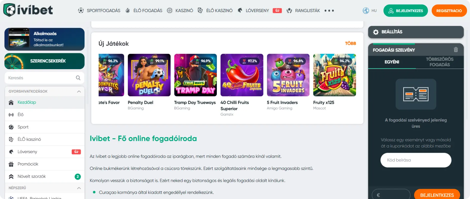 IviBet Legjobb Játékok